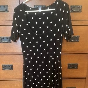 Black and white polkadot dress